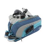 Harissons Jake 31L Water Resistant Duffel Gym Bag for Men & Women | Convertible Travel & Sports Backpack with Shoe Compartment & Easy Front Pocket Access (Navy & Turquoise)