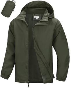 33,000ft Men's Packable Rain Jacket Waterproof Lightweight Raincoat Rain Shell with Hood for Outdoor Hiking Golf Travel