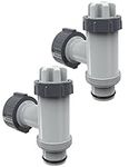 POOLHACKER 2 Pack Plunger Valves for Above Ground Pools, Intex Pool Accessories and Parts, Plunger Valve and 1 1/2 Outlet Fittings, Above Ground Swimming Pool Plunger Valves