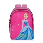 Priority Disney Princess Cinderella Printed Polyester School Backpack For Kids | 4.5 to 7 Years | Specially School Bag For Girls (14 inch | Small | Pink)