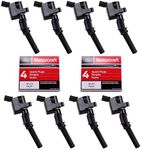 MAS Ignition Coils DG508 and Motorcraft OEM Spark Plugs SP413 Compatible with Ford F-150 Mustang V8 4.6L pack of 8