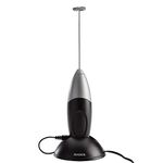 Bonjour Primo Latte Rechargeable Hand-Held Beverage Whisk/Milk Frother, Black/Silver, Small -