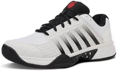 K-Swiss Men's Express Light Pickleball Shoe, White/Black/High-Risk Red, 7.5 M