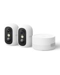 eufy Security eufyCam C35 2-Cam Kit, Wireless Security Camera, Outdoor and Indoor, Magnetic Mount, Color Night Vision, Local Storage, No Monthly Fee, Facial Recognition, Supports Solar Panel, White