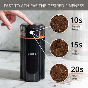 KRUPS Silent Vortex Coffee Grinder – Quiet Electric Mill