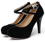 Susanny Black Heels for Women Strap