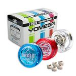 Yomega 3 Legendary Spinners The Original Yoyo with A Brain + Fireball Transaxle YoYo + Spectrum – Light up with LED Lights for Kids Beginner, Intermediate and Pro Level String Trick Play