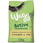 Wagg Active Goodness Complete Dry Adult Dog Food Chicken & Veg 12kg - For All Active Working Dog Breeds