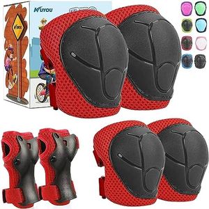 Sports Protective Gear Safety Pad Safeguard (Knee Elbow Wrist) Support Pad Set Equipment for Kids Youth Roller Bicycle BMX Bike Skateboard Hoverboard Protector Guards Pads