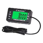 Runleader Digital Tach Hour Meter for Small Engine,Larger LCD Multi-Color Display, RPM Alert,Battery Replaceable,White&Red Backlight Display,Used on Lawn Mower Generator Outboard Motor ATV Snowmobile