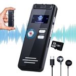 32GB Digital Voice Activated Recorder with Playback - 2776 Hours Audio Recording Device, 3072Kpbs HD Dual MIC Tape Recorder Device for Lecture A-B Repeat, MP3 Player, Password,【32GB TF Card Included】