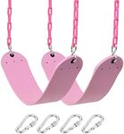 Take Me Away 2 Pack Pink Swings Seats Heavy Duty 66 Inches Chain Plastic Coated - Playground Swing Set Accessories Replacement with Snap Hooks (Pink)