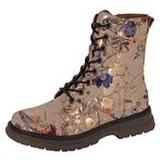 Cipriata L310BGM-6, Annetta, Womens Lace-up Fashion Boots, Ecru Gold Floral, size 6 UK