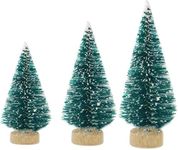 PartyToKo 3 Pack Mini Christmas Trees, Artificial Mini Christmas Tree, Small Christmas Tree with Wooden Base and Merry Christmas for Christmas Decoration