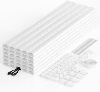 Yecaye TV Cord Hider Wall Mounted, 472in Cord Cover, W0.98in H0.51in, White