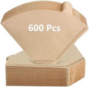 600Pcs Cone Coffee Filters #4, Clinuse Unbleached Size 04 Coffee Filters 8-12 Cup, Disposable Natural Paper Filters, No.4 Cone Filters Compatible with Ninja, Cuisinart, Pour Over and Drip Coffee Maker