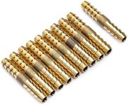 LTWFITTING Brass Barb Splicer Mender 1/4-Inch (6mm) Hose ID Fitting Air Water Fuel Hose Joiner (Pack of 10)