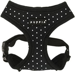 Puppia Dotty Dog Harness Over-The-Head No Pull No Choke Walking Training Adjustable for Small & Medium Dog, Small, Black