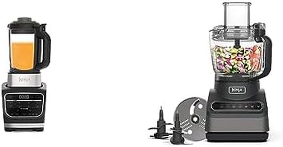 Ninja Blender and Soup Maker [HB150UK] 1000 W, 1.7 Litre Jug, Black & Food Processor with Auto-iQ [BN650UK] 850W, 2.1L Bowl, Silver