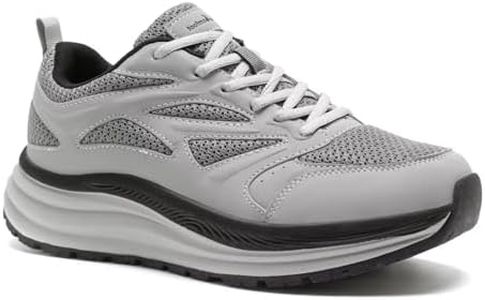 Men's Orthopedic Breathable Sports Shoes: Plantar Fasciitis Orthotic Heel Spur Foot Heel Pain Relief Trail Sneakers, Arch Support Comfortable Trekking Athletic Standing Tennis Shoes Grey Size 11