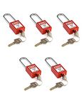 QWORK Lockout Tagout Locks, Safety Padlock, 5 Padlocks with 10 Keys, for Lock Out Tag Out Stations and Devices