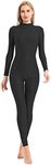 Speerise Adult High Neck Zip One Piece Unitard Full Body Leotard - Black - Medium