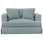 Sunset Trading Newport Slipcover Only for 52" Wide Chair and A Half | Stain Resistant Performance Fabric | 2 Throw Pillow Covers | Ocean Blue