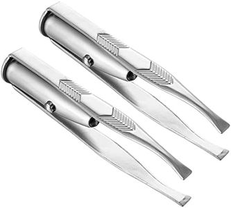 2 Pcs Pince à Épiler avec Lumière LED, Pince à Épiler de Précision de Sourcils en Acier Inoxydable, Brucelles de Lumineuses de Cils Sourcils Épilation pour Hommes et Femmes