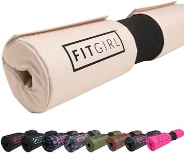 FITGIRL - Squat Pad and Hip Thrust Pad for Leg Day, Barbell Pad Stays in Place Secure, Thick Cushion for Comfortable Squats Lunges Glute Bridges, Olympic Bar and Smith Machine (Beige)