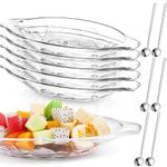 Mumufy 6 Pcs Acrylic Banana Split Bowls Ice Cream Dishes 6.3 oz with 6 Pcs Stainless Steel Spoons Banana Split Boat Clear Serving Plates for Fruits Yogurt Brownies Snack Sundae Party