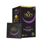 SKYN Elite Condoms Pack of 36 / Skynfeel Latex Free Condoms for Men, Regular Size Condoms, Ultra-Thin & Soft Condoms, Smooth Straight Shape, 53mm Wide