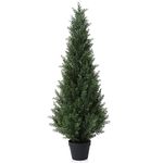 Laiwot 4FT Artificial Cedar Topiary Trees for Outdoors Potted Fake Cypress Tree Faux Evergreen Plants for Home Porch Decor