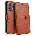 Case Collection for Motorola Moto G13 / G23 / G53 5G Case - Leather Folio Flip Kickstand Shockproof Cover with RFID Blocking Card Slots Wallet for Motorola G13 Phone Case Brown