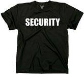 GunShowTees Security Two-Sided Event Safety Front and Back Print Shirt, Black, XX-Large