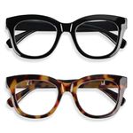 Areyeth 2 Pairs Oversized Retro Reading Glasses for Women, Oprah Style Large Blue Light Blocking Readers(3.0X)