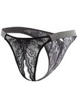 Avidlove Womens Sexy Panties with Shine Strap Lace G-String Thongs Low Rise Underwear Black