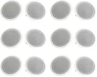 Pyle 8" 500W 2 Way in Wall/Ceiling Home Speakers System Audio Stereo, 12 Pack