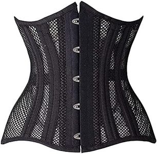 SHAPERX Longline Heavy Duty Steel Boned Corset Underbust Body Shaper Black/XL