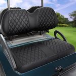 iLSKW Golf Cart Seat Covers for Club Car Precedent OEM Ordinary Seat, PVC Front Seat Cover Set for Golf Cart All Seasons with Diamond Black Stitching Breathable Washable Dettachable