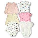 TuddyBuddy Baby Girls Cotton Multi Color Romper/Bodysuit (Pack of 6-3 Half Sleeves & 3 Full Sleeves romper, Preemie/Premature Baby Girl)