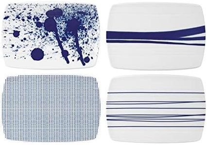 Royal Doulton Pacific Mixed Patterns Cheese Boards Set of 4, Blue/White