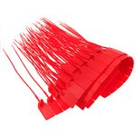 Meprotal Red Plasitc 100pcs Pull-Tite Security Seal Security Tamper Seals Disposable Security Tags 24.6cm/10inch Self-Locking Tie for Trailers Tanker, Signage Numbered, Logistics Fire Extinguishers