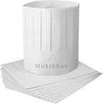 Muktbhav 50 Pack Disposable Non-Woven Paper Chef Hats for Kitchen Cooking Chef Caps for Kids, Home, Kitchen White