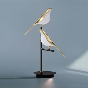 Nordic Bird Table Lamp LED Creative Design Rotatable Decorative for Home Desk Living Room Bedroom Lights (B 2 birds)