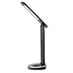 iHome Desk Lamp with Charging Station, Reading Light with Wireless Charging and USB Charging – Black (ILW200B)