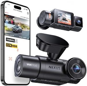 VANTRUE N2X Dash Cam Front Inside 2.7K+1080P Dual HDR, STARVIS 2, 2.5K/60FPS, 5G WiFi, GPS, Night Vision, Voice Control, Car Dash Cam G-Sensor, Dashcam for Car 24/7 Parking Mode, Support 512GB