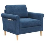 Vesgantti Fabric Accent chair, Upholstered Armchair with Bilateral Pocket Storage and Removable Cushions, Occasional Chair for Living Room Bedroom and Office, Tool-free Assembly, 80W*75D*86Hcm