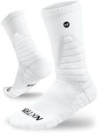 NXT NXTRND 3 Pairs Nxtrnd Crew Socks for Men & Boys, Padded Basketball & Football Socks, White, Medium