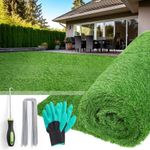 Realistic Artificial Grass Mat Customized Sizes,6ftx9.97ft Inches Synthetic Fake Grass Mat for Dogs,Reusable Astroturf Rug Indoor Outdoor Garden Balcony Landscape,Faux Grass Rug with Drainage Holes