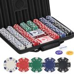 LUOBAO Poker Chips Set,500 Pcs Poker Chips for Texas Holdem,Blackjack,with High-Strength Oxford Cloth Handbag